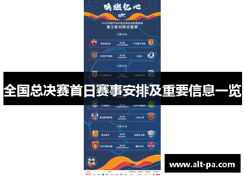 全国总决赛首日赛事安排及重要信息一览