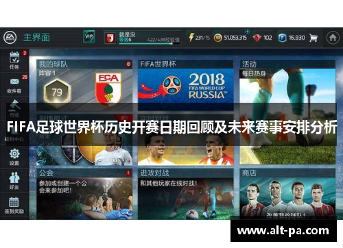 FIFA足球世界杯历史开赛日期回顾及未来赛事安排分析
