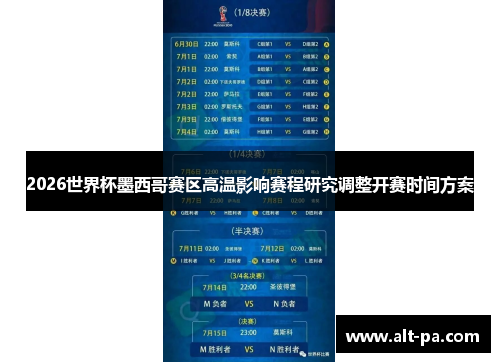 2026世界杯墨西哥赛区高温影响赛程研究调整开赛时间方案